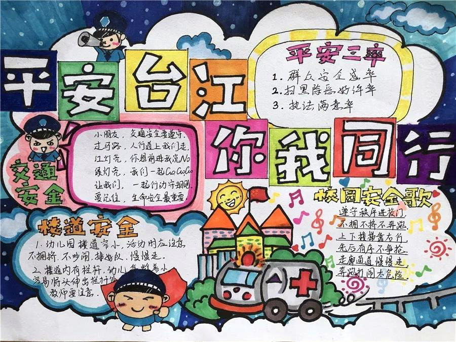 小学生平安台江手抄报图片-图3