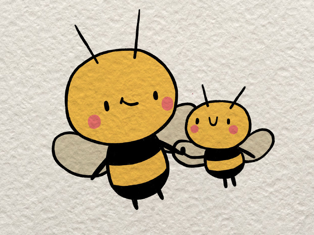 一组可爱小蜜蜂简笔画-图2