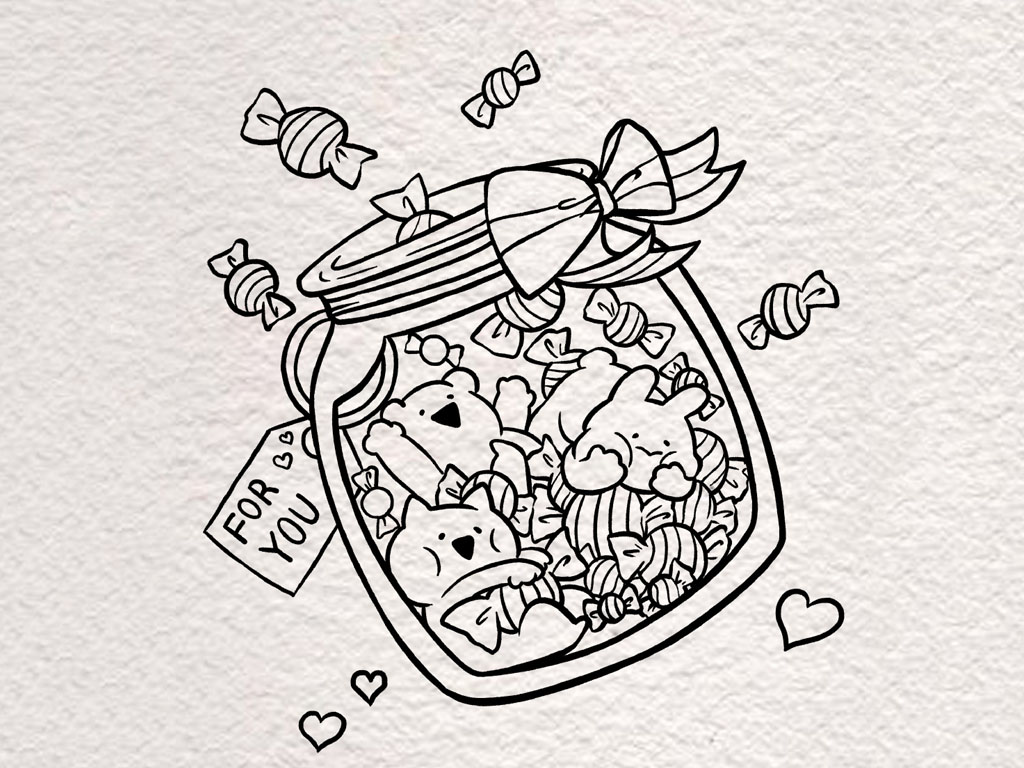 六一儿童节糖果罐简笔画-图6