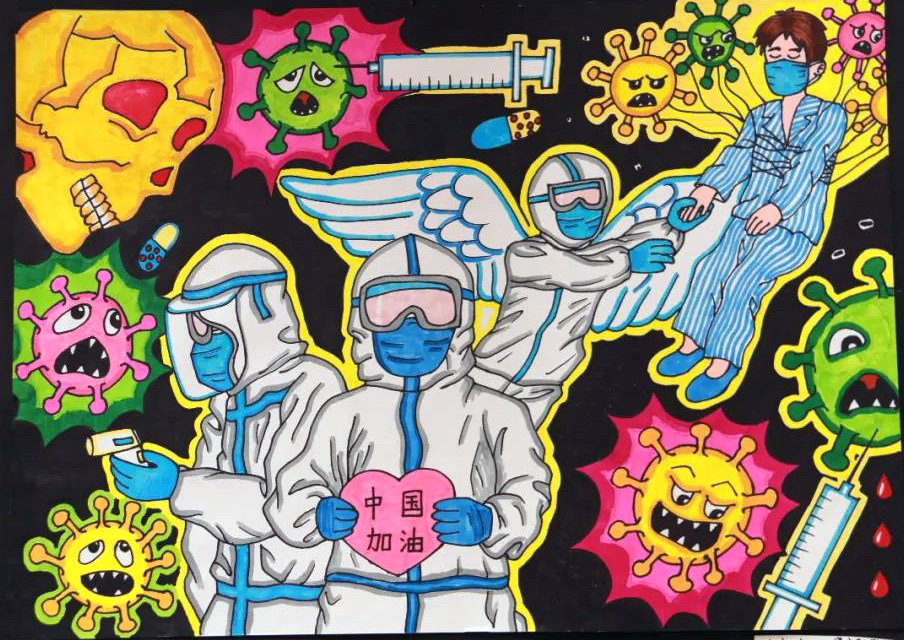 众志成城抗击病毒的手抄报图片-图5