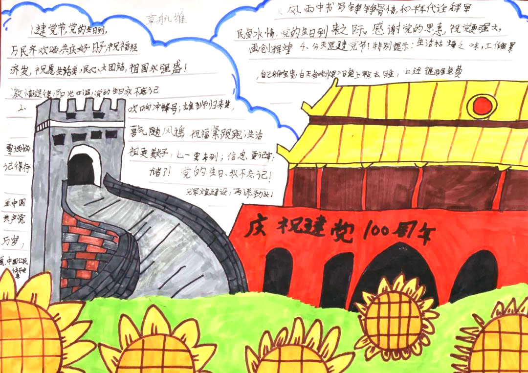 红心向党迎百年手抄报图片-图8