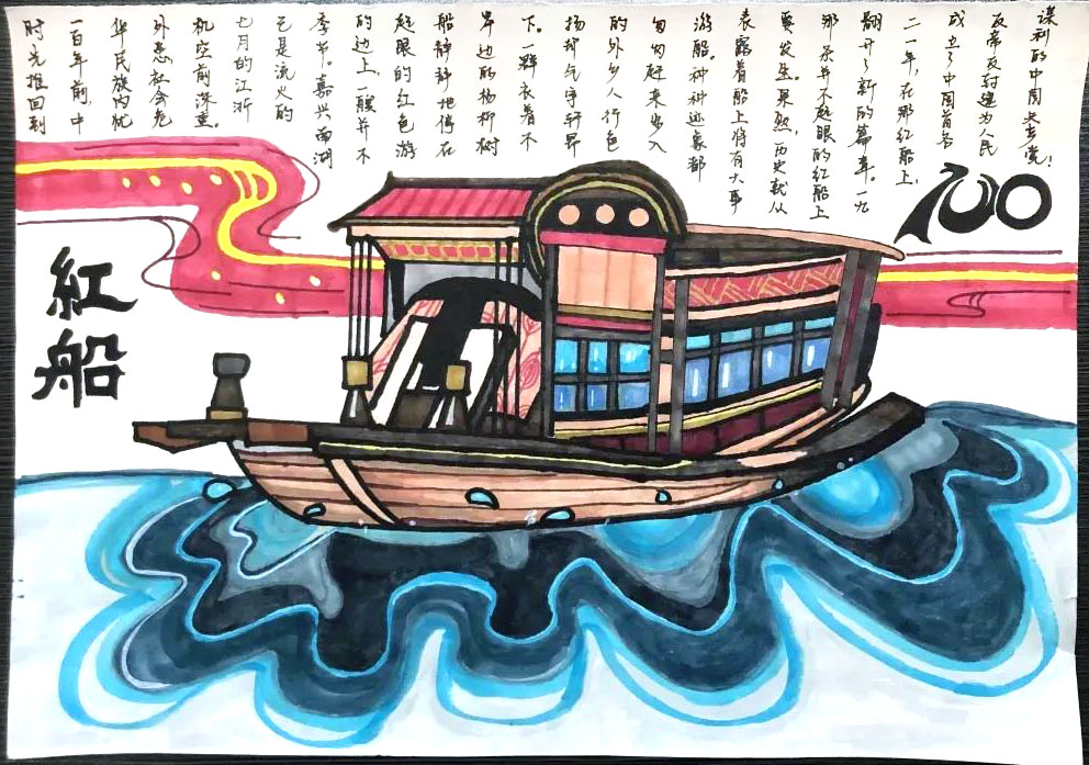 建党100周年手抄报绘画一等奖-图1