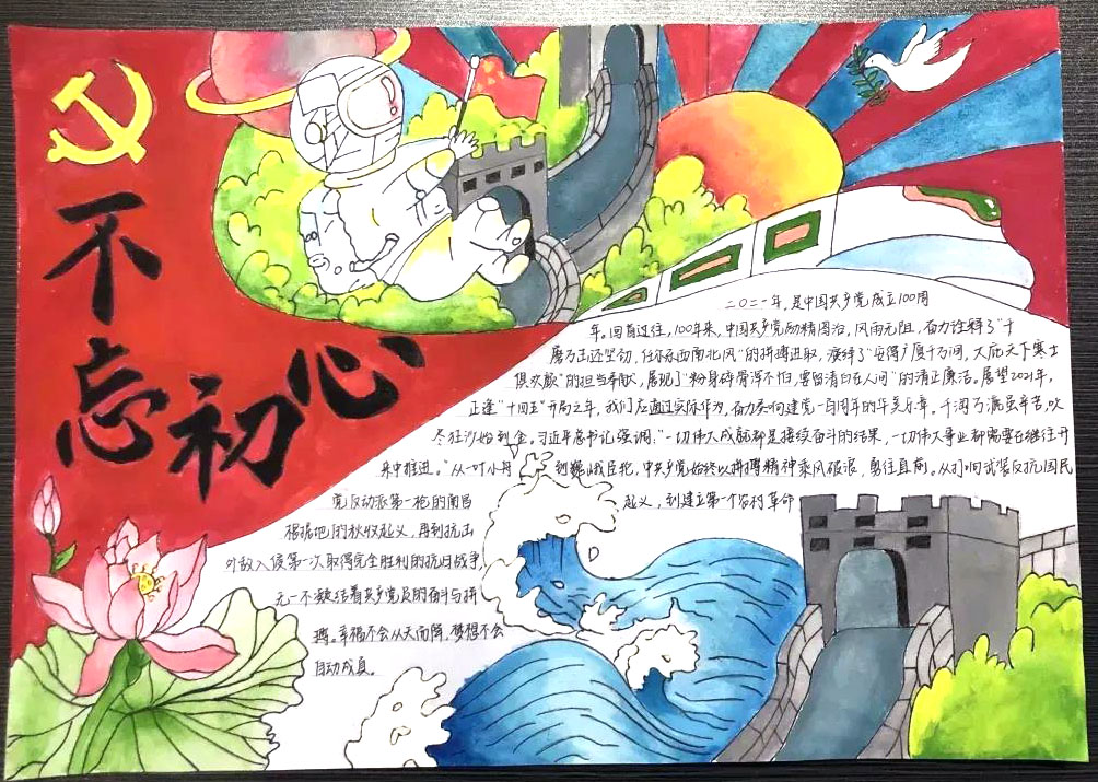 建党100周年手抄报绘画一等奖-图2