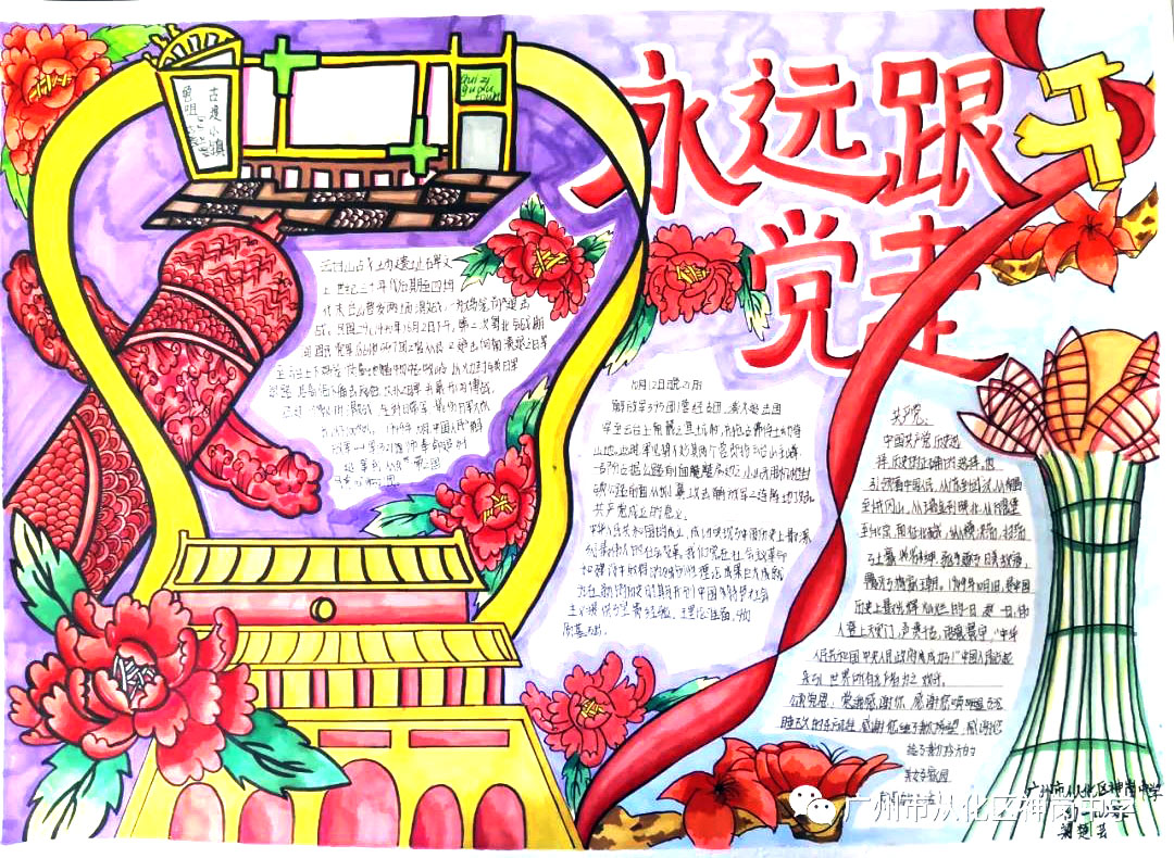 “礼赞一百年，奋进新时代”主题手抄报-图3