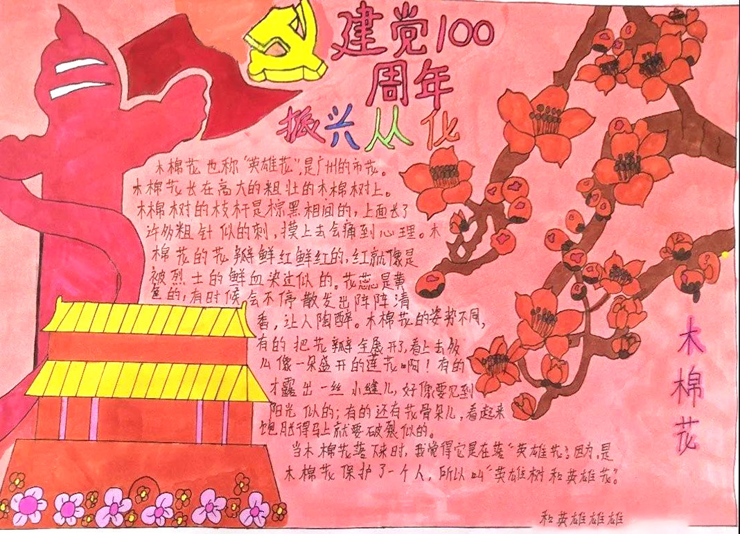 “礼赞一百年，奋进新时代”主题手抄报-图4