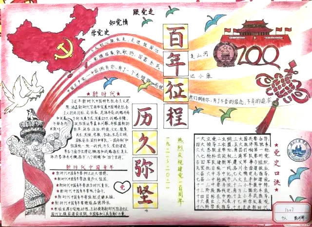 五年级不忘初心跟党走手抄报-图7