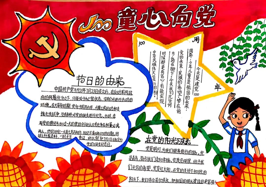 “童心向党庆百年”主题手抄报-图15