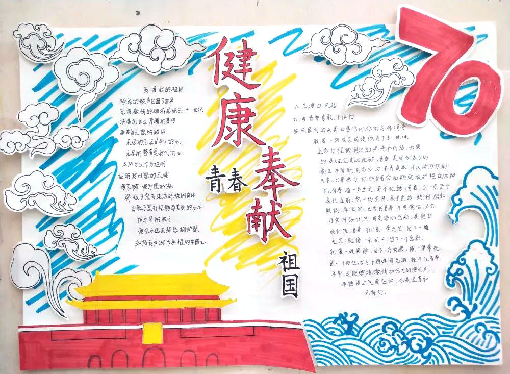 “健康青春，奉献祖国”主题手抄报-图2