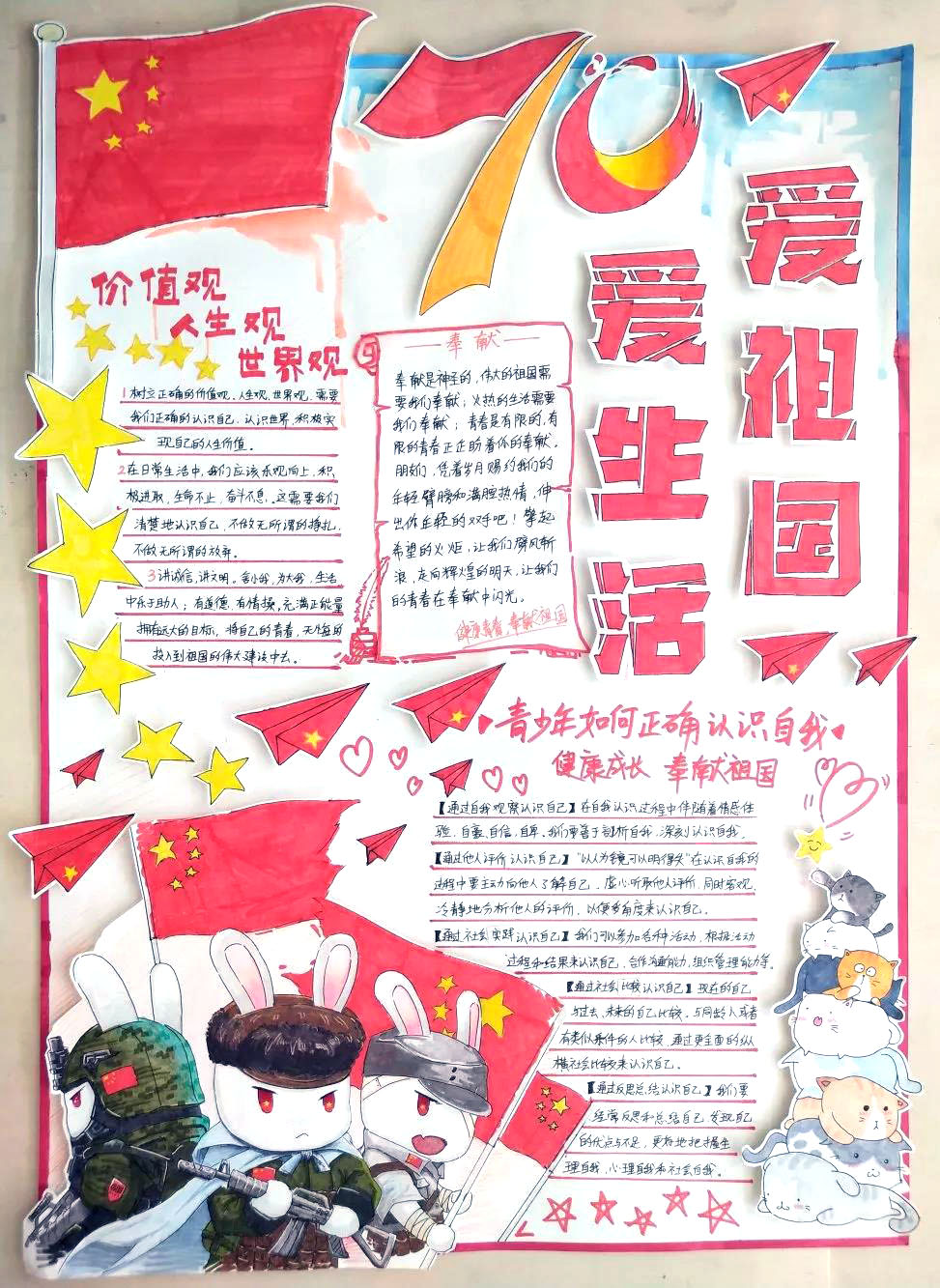 “健康青春，奉献祖国”主题手抄报-图9