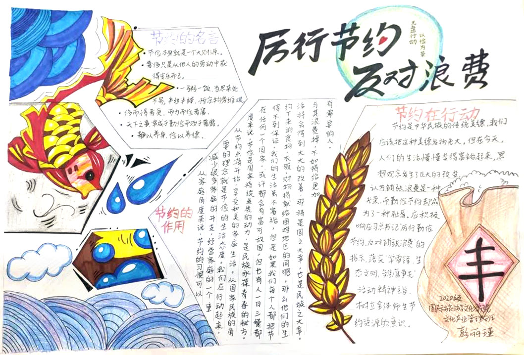 历行节约反对浪费手抄报图片-图3