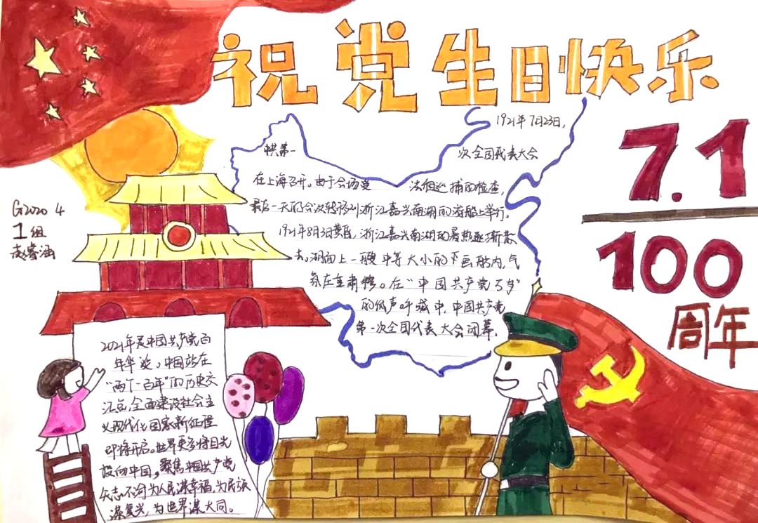 纪念“建党100周年”手抄报-图6
