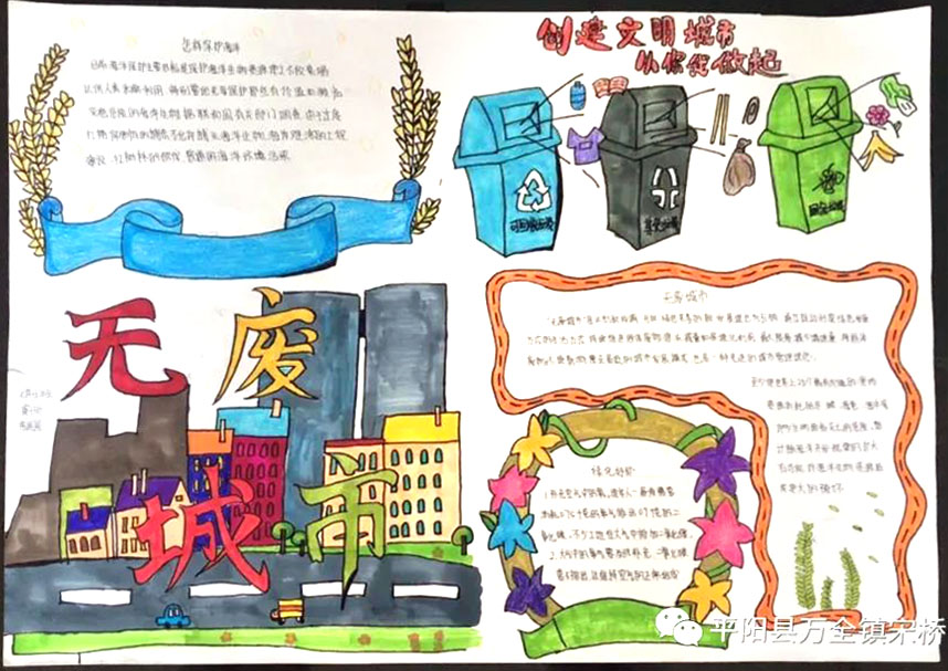 无废校园无废城市手抄报-图2