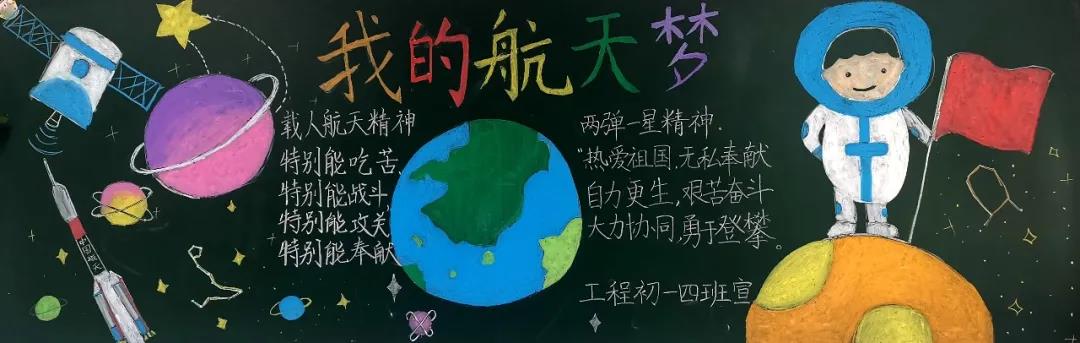 我的航天梦黑板报设计图-图1