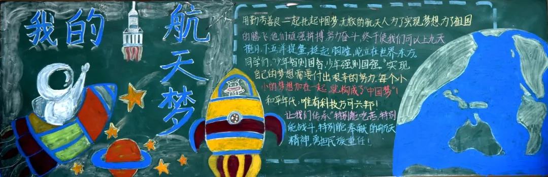 我的航天梦黑板报设计图-图2