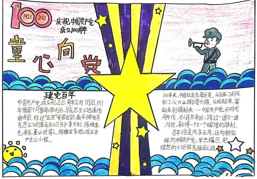 “奋斗百年路，奋斗新征程”主题手抄报-图10
