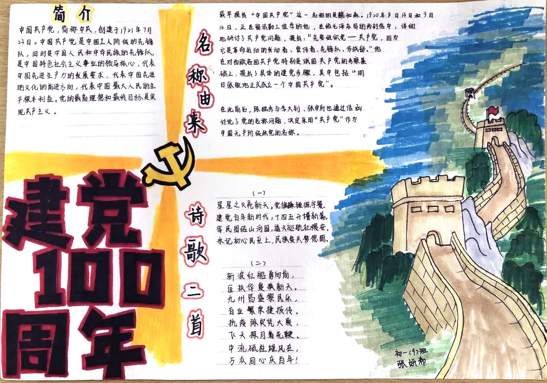 “红心永向党，共筑百年梦”主题手抄报-图6