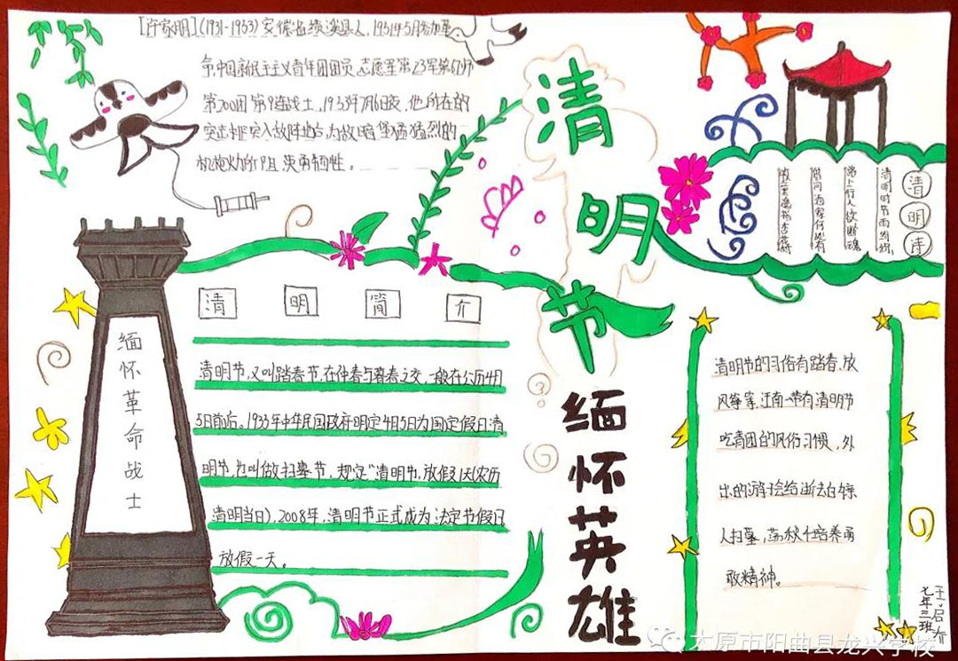 缅怀先烈，致敬英雄手抄报图片-图4