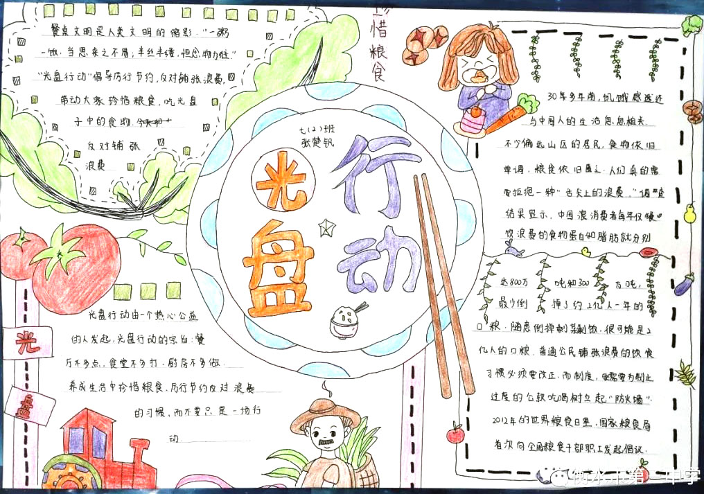 光盘行动手抄报简单漂亮-图6