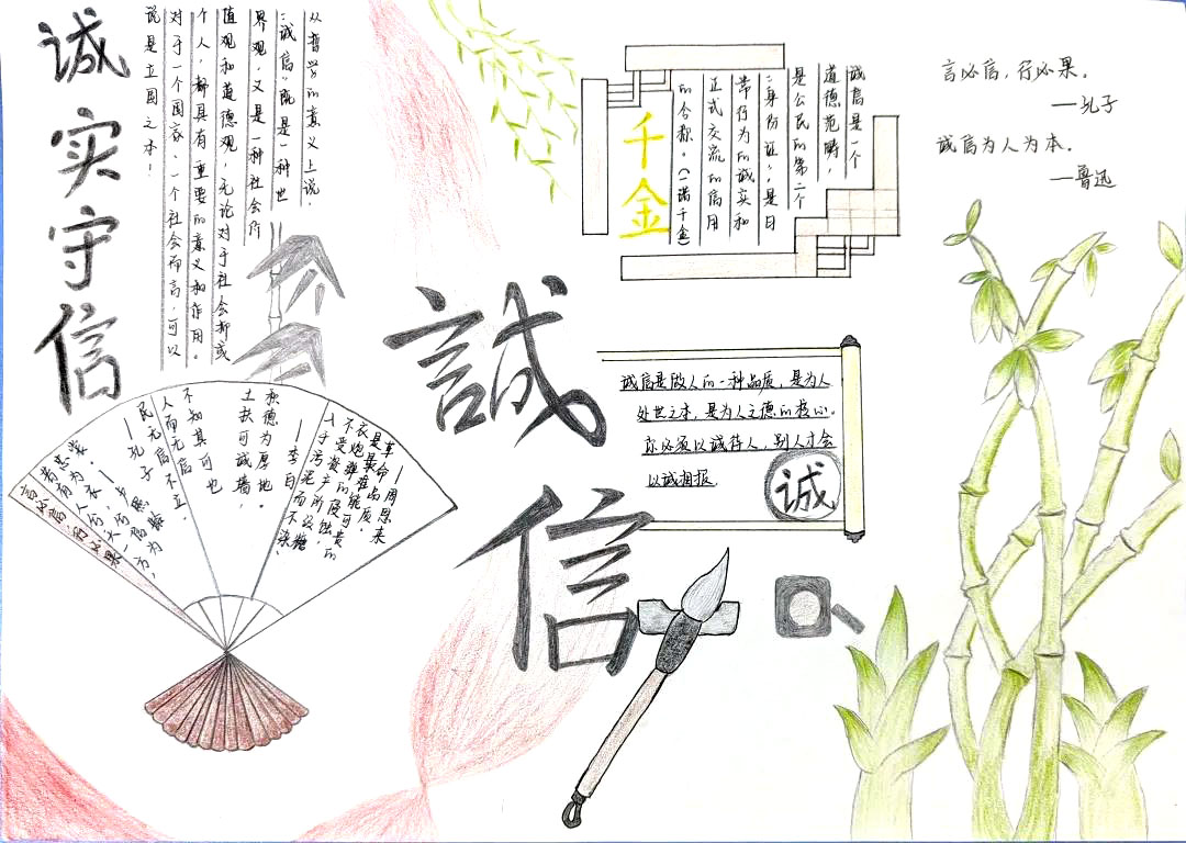 “感恩于心，诚信于行”主题手抄报-图6