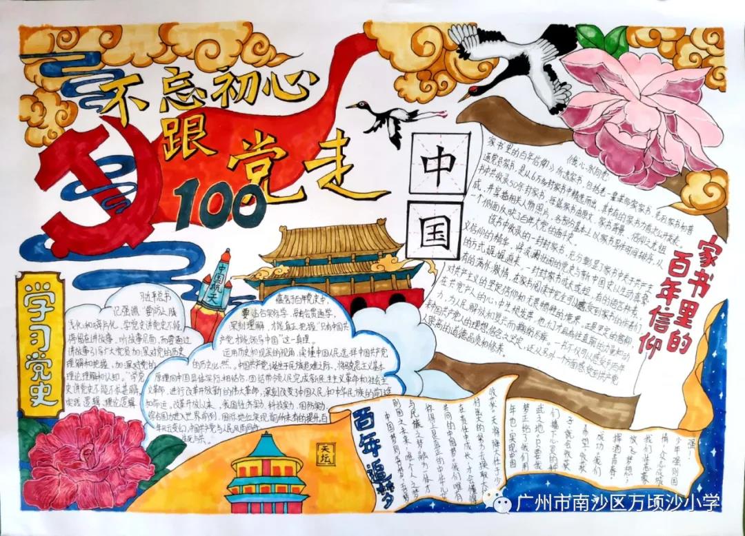 童心向党齐颂百年手抄报-图1