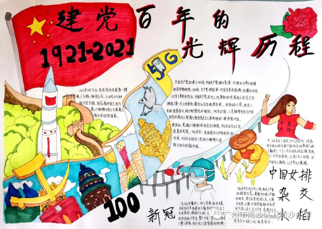 童心向党齐颂百年手抄报-图5