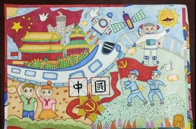 党的100岁生日儿童绘画图片-图3