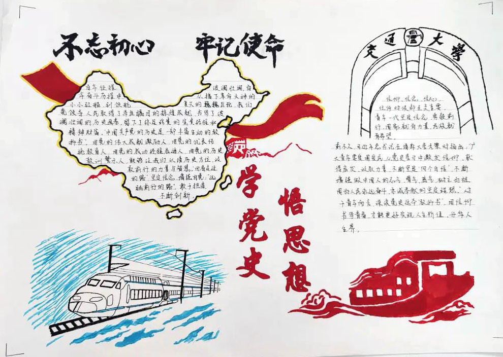 党史百年手抄报获奖作品-图7