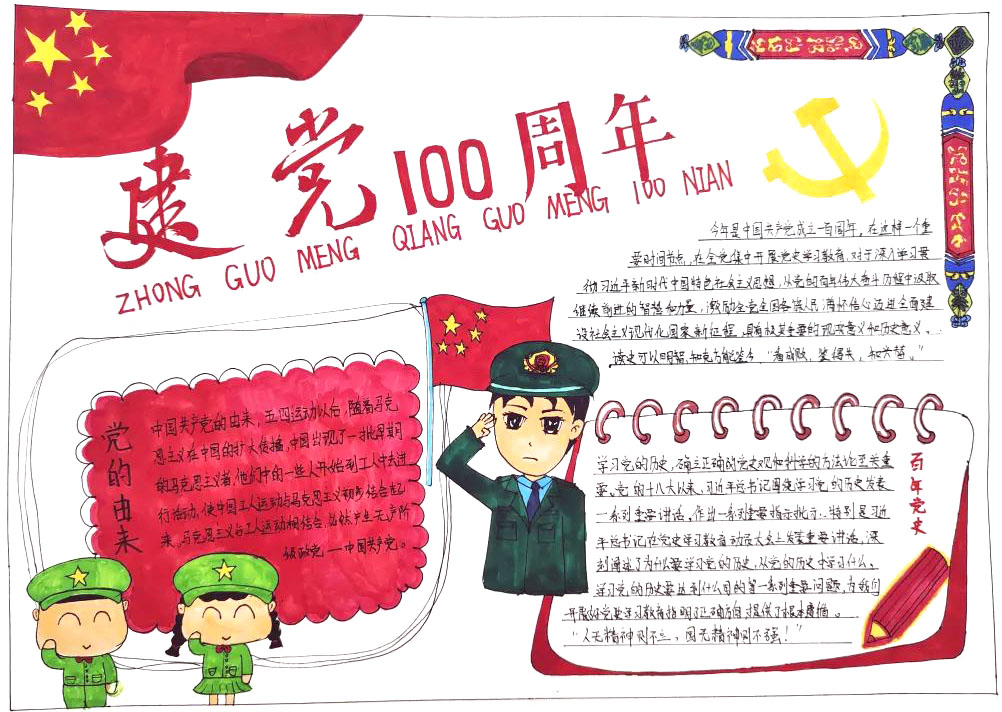 党史百年手抄报获奖作品-图12
