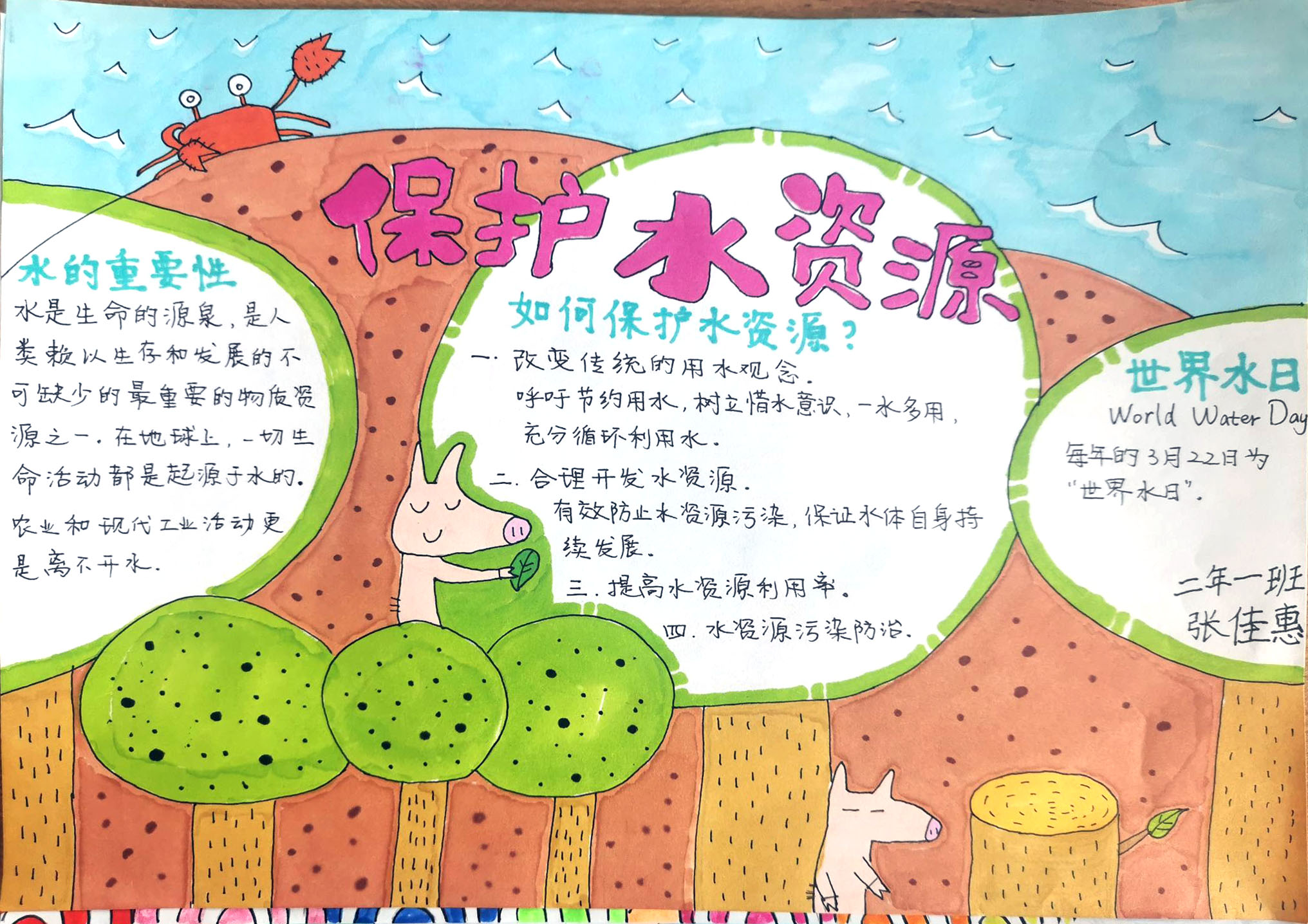 小学生保护水资源手抄报简单漂亮-图6