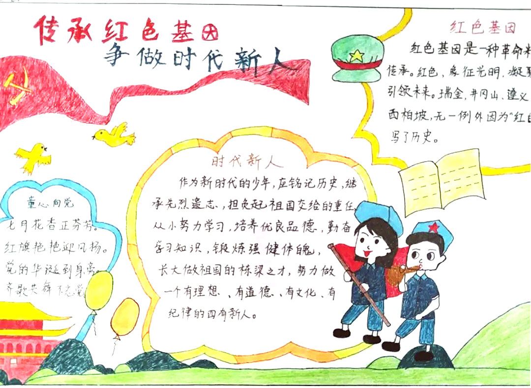 “从小学党史，永远跟党走”手抄报-图4