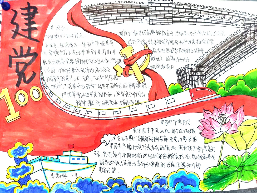 建党百年，学党史感党恩手抄报-图5
