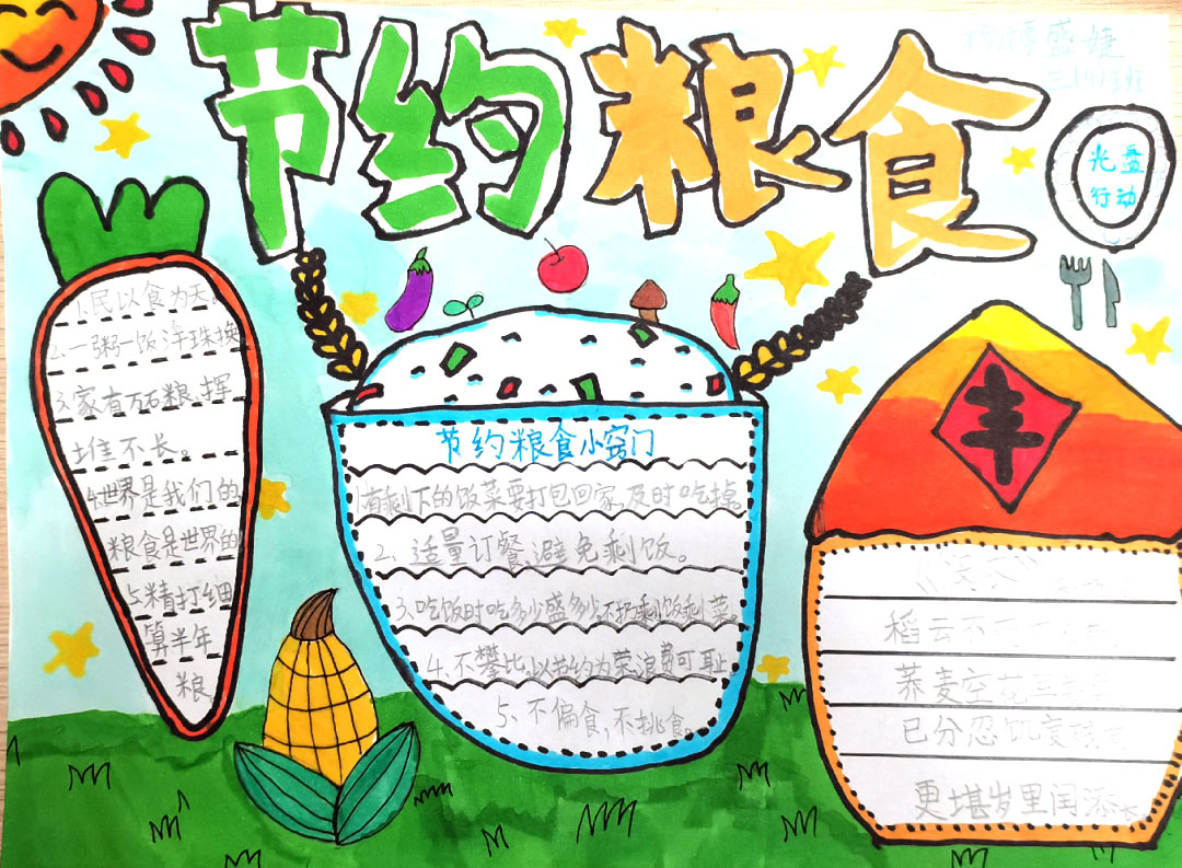“文明餐桌，节约粮食”主题手抄报-图3