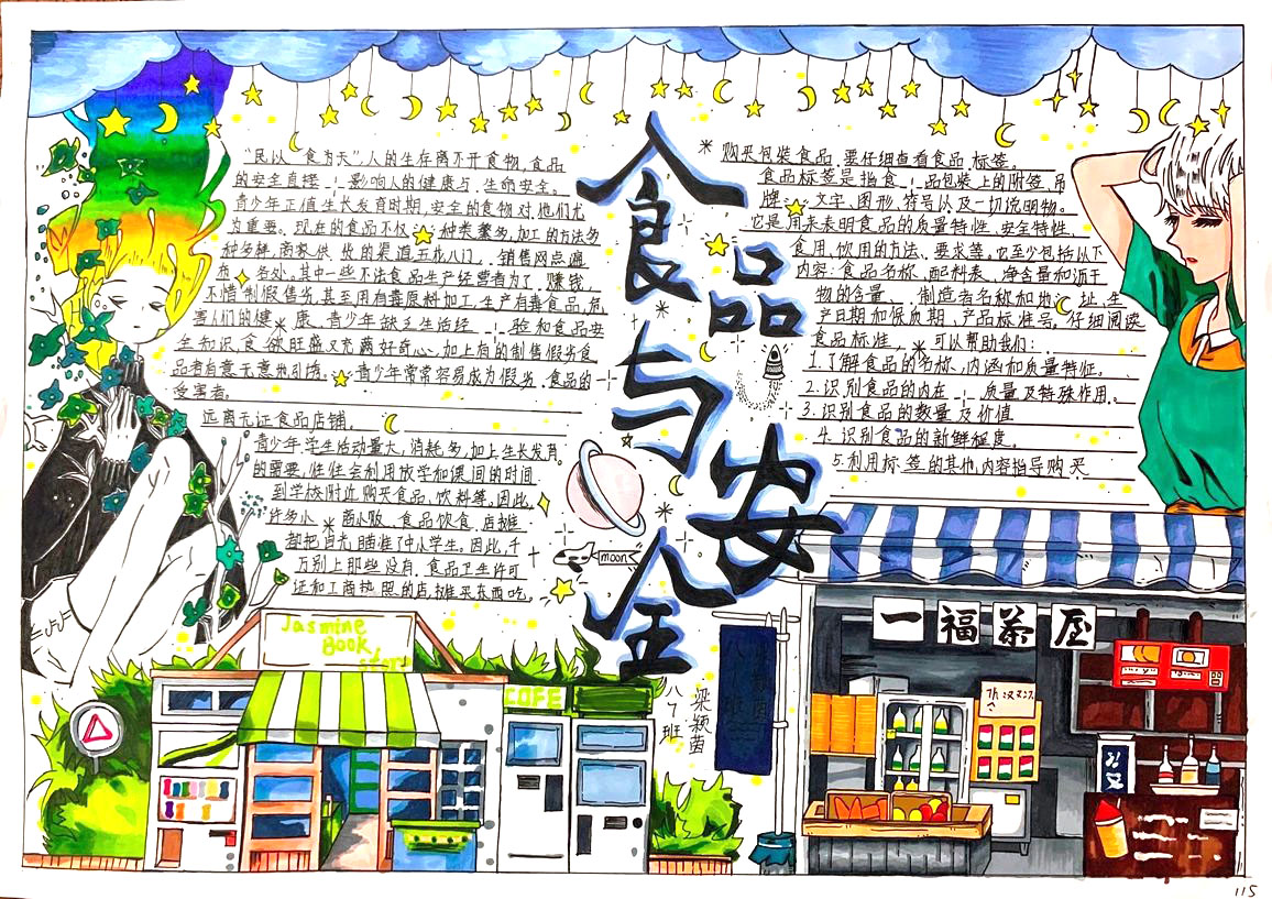 食品安全手抄报这样画好看-图4