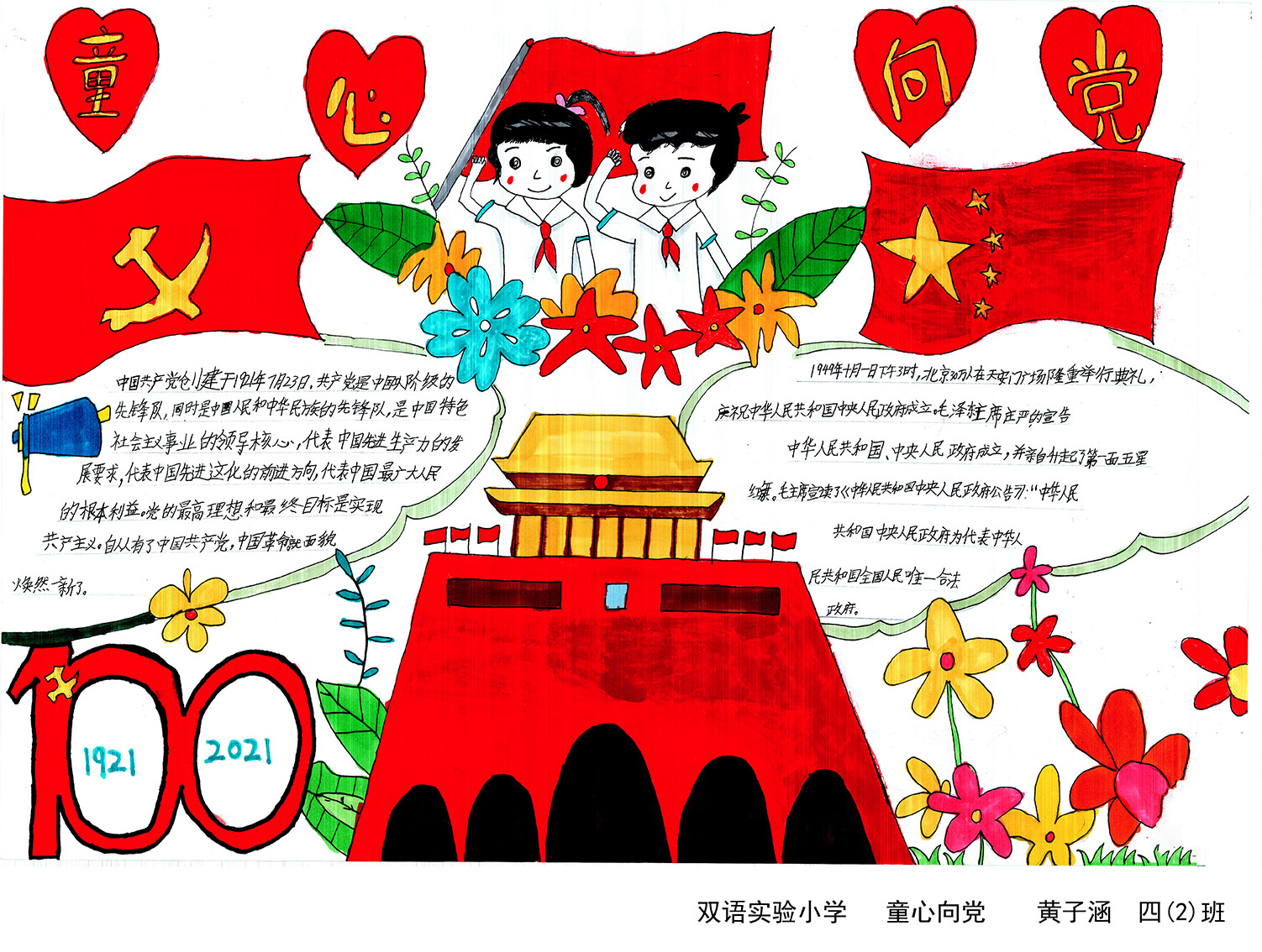 童心向党敬百年手抄报图片-图2