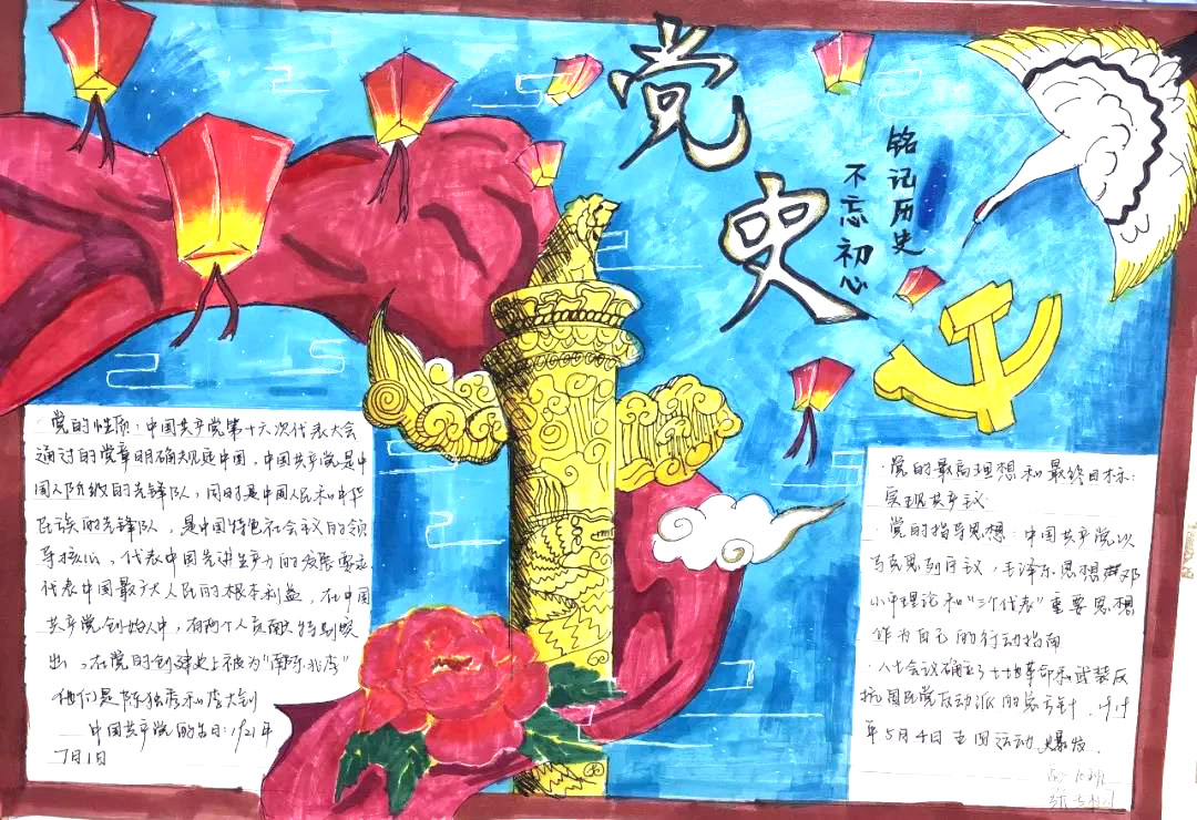 “百年党史，青春辉煌”主题手抄报-图5
