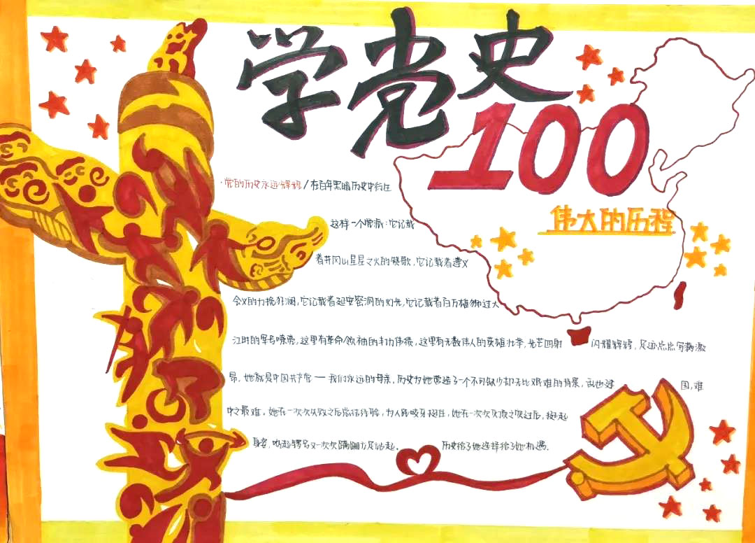 学党史跟党走手抄报-图2