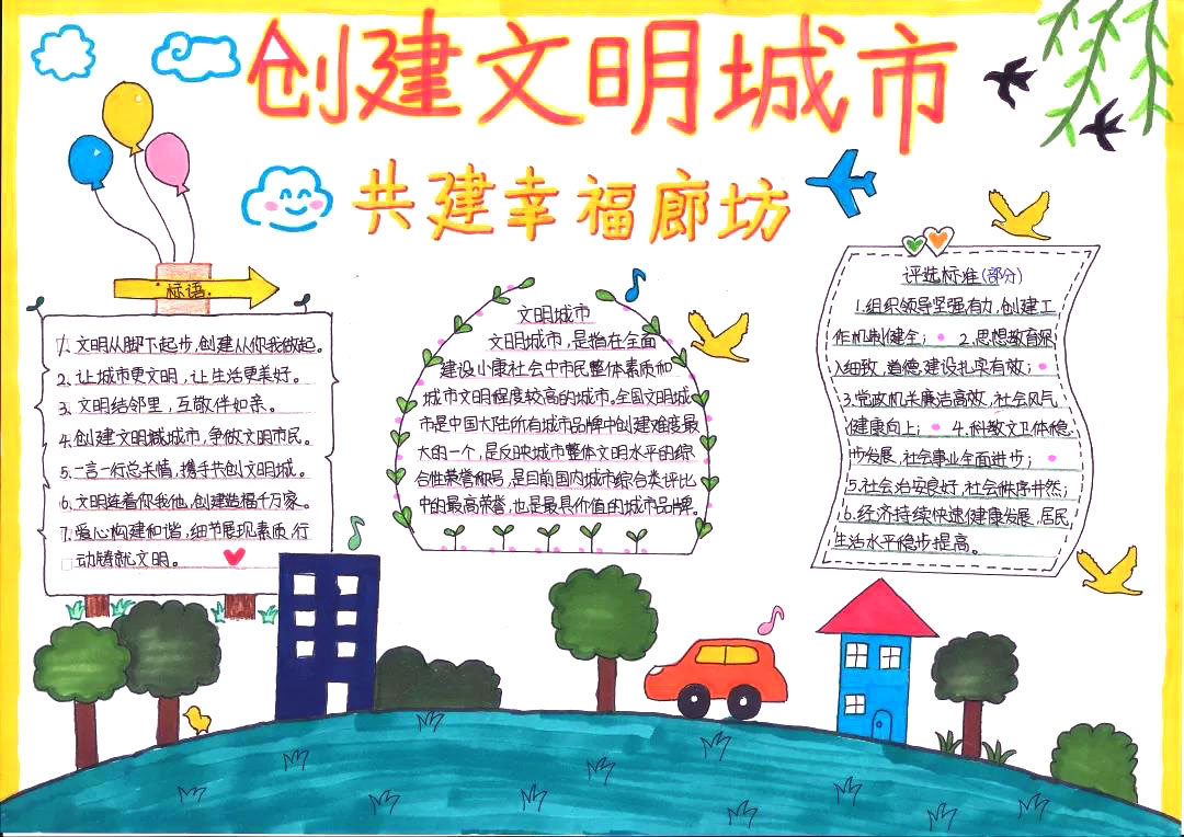 共创文明城市手抄报图片-图1