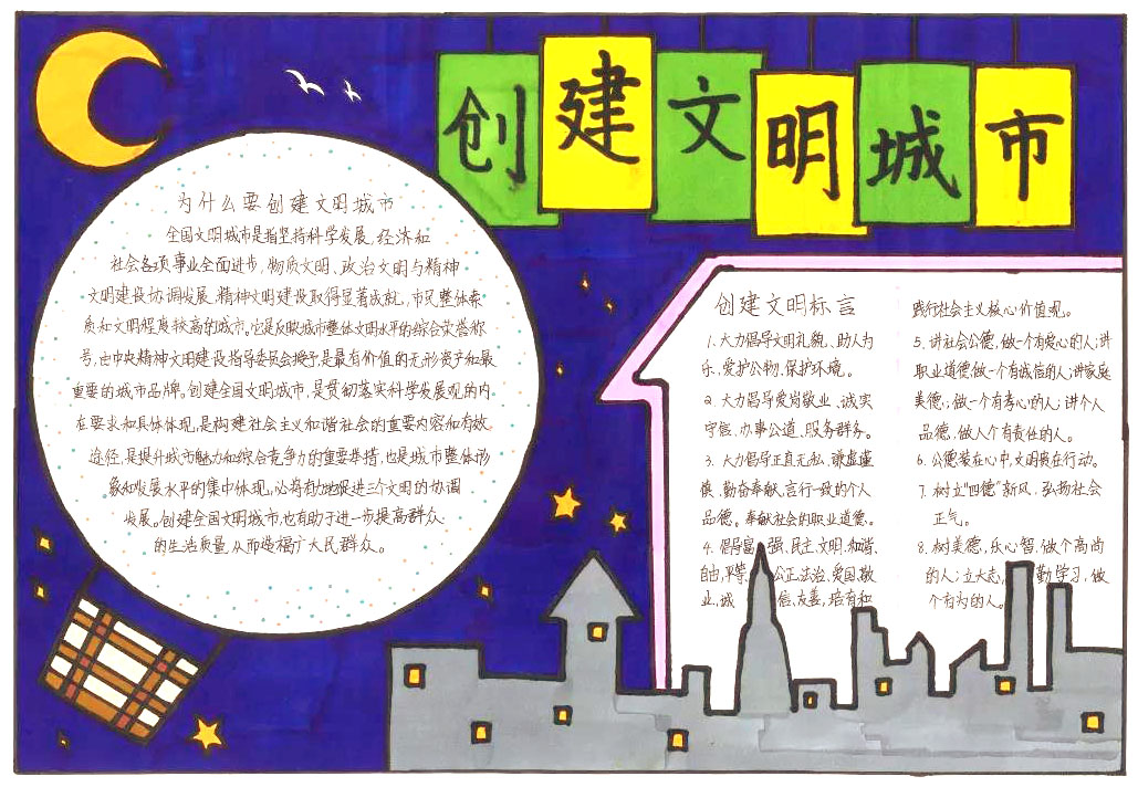 共创文明城市手抄报图片-图3