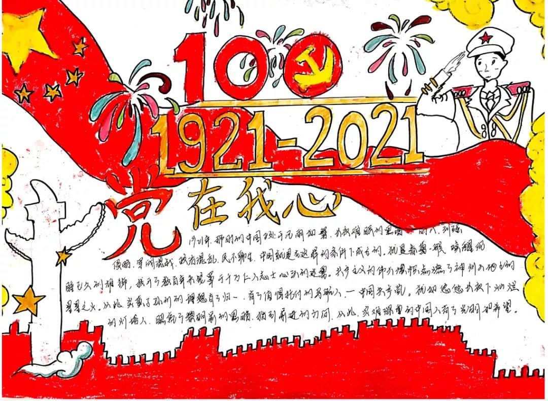 “建党一百年，共筑中国梦”手抄报-图6