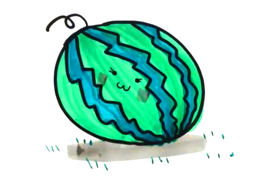 大西瓜怎么画
