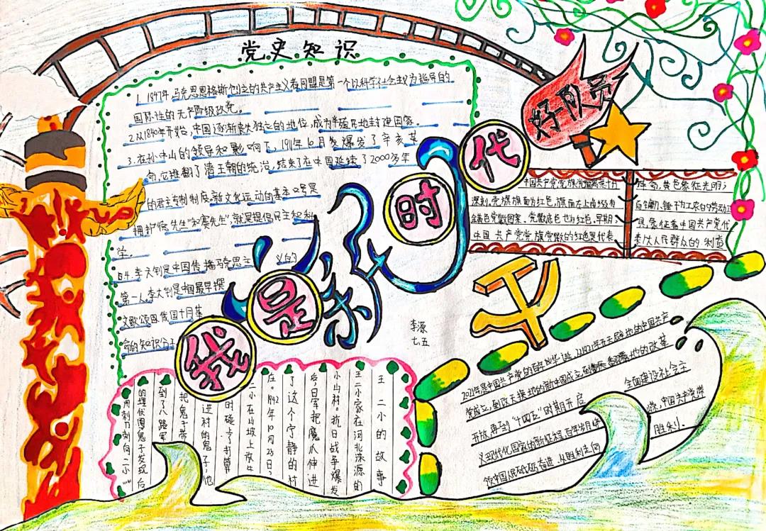 “百年伟业，童心向党”主题手抄报-图7