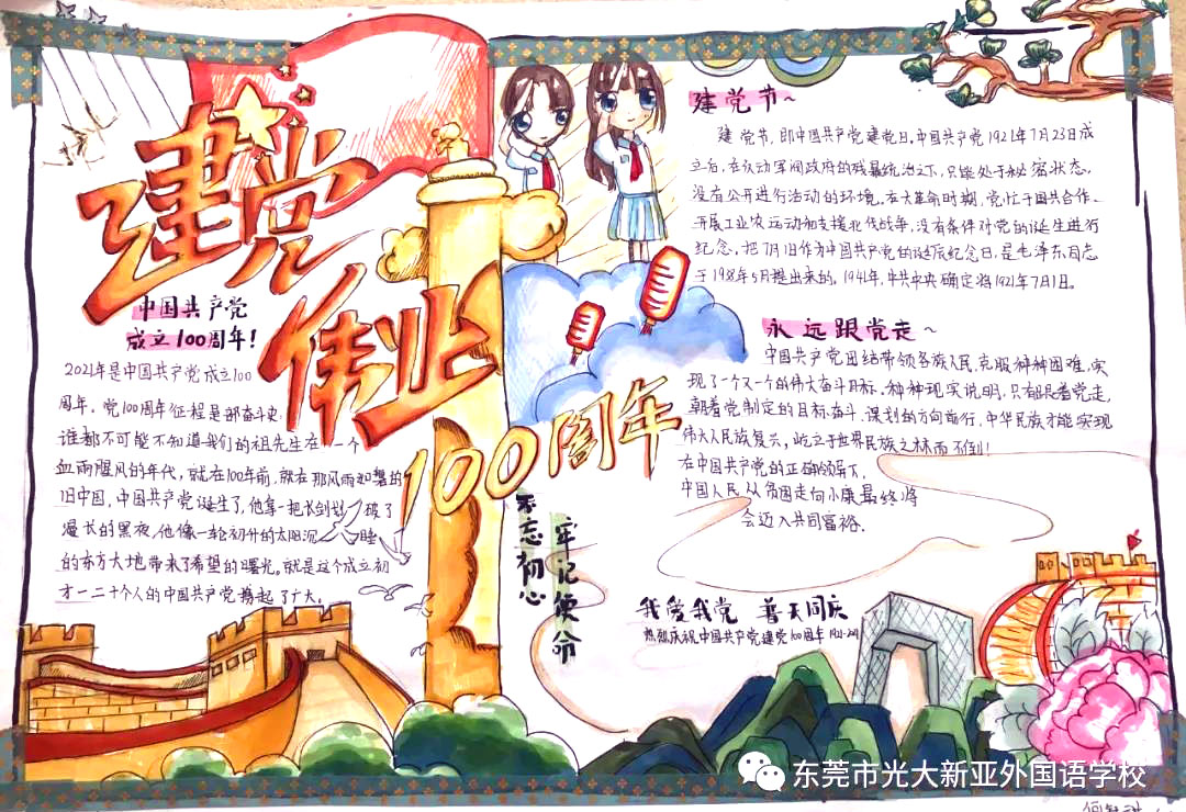 2021年建党百年手抄报图片-图1