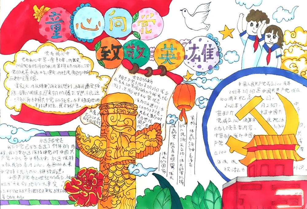 学党史，做新时代少先队员手抄报-图3