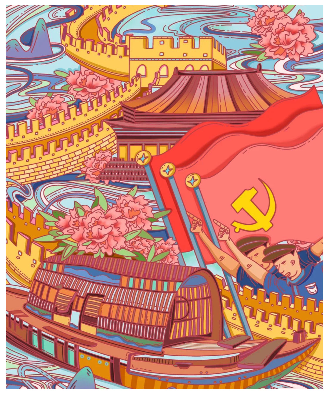 庆祝建党100周年创意简笔画-图2