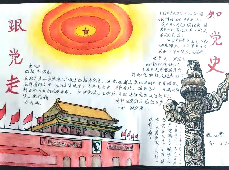 知党史跟党走手抄报图片-图3