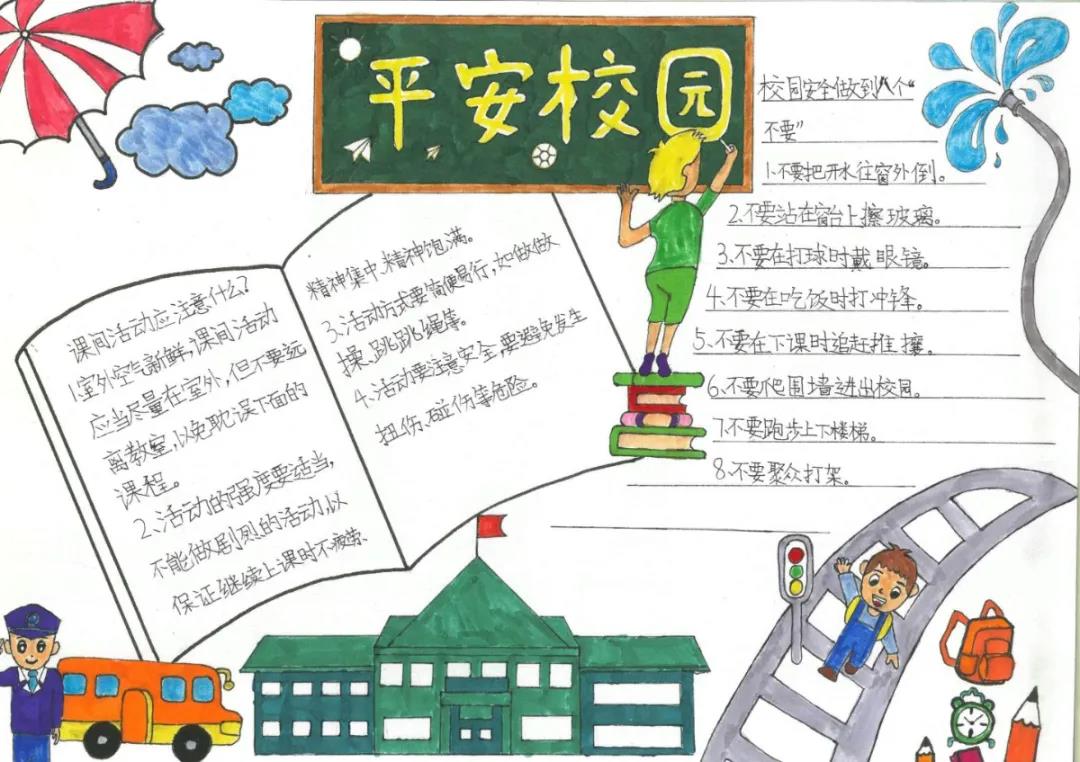 三年级平安校园手抄报图片-图9