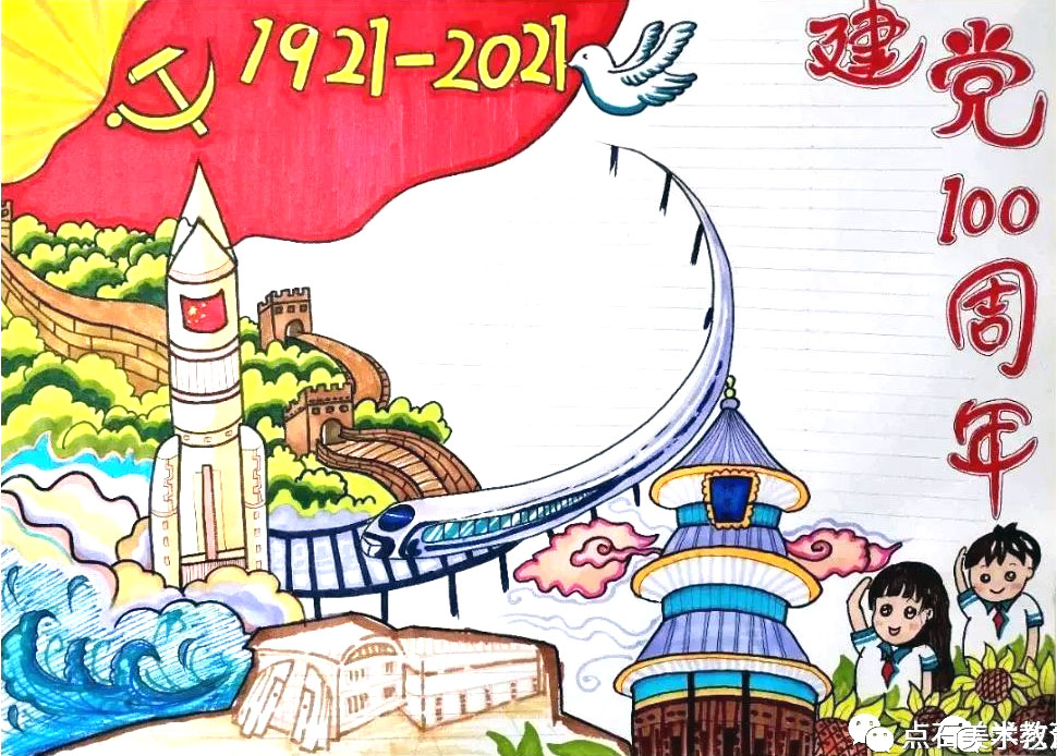 我心向党，建党百年手抄报-图5