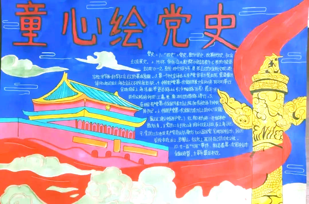 “百年伟业，童心向党”主题手抄报-图5