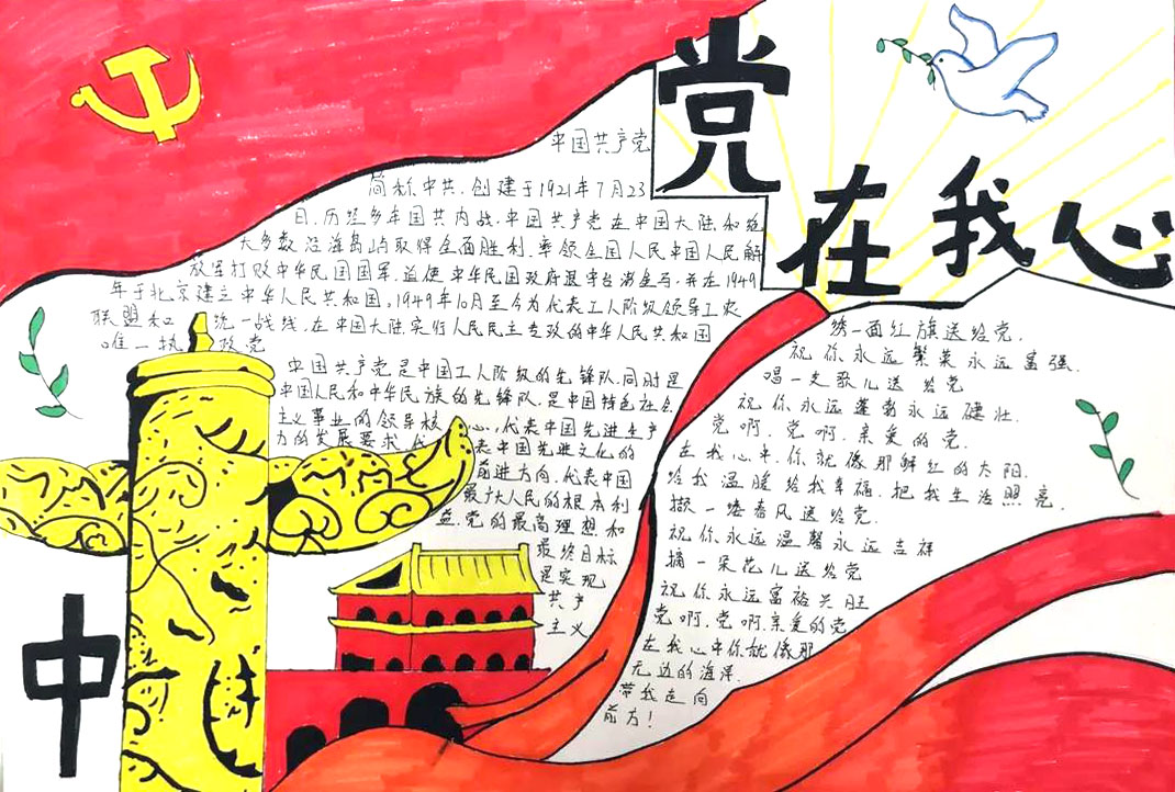 六年级党在我心中手抄报图片-图11