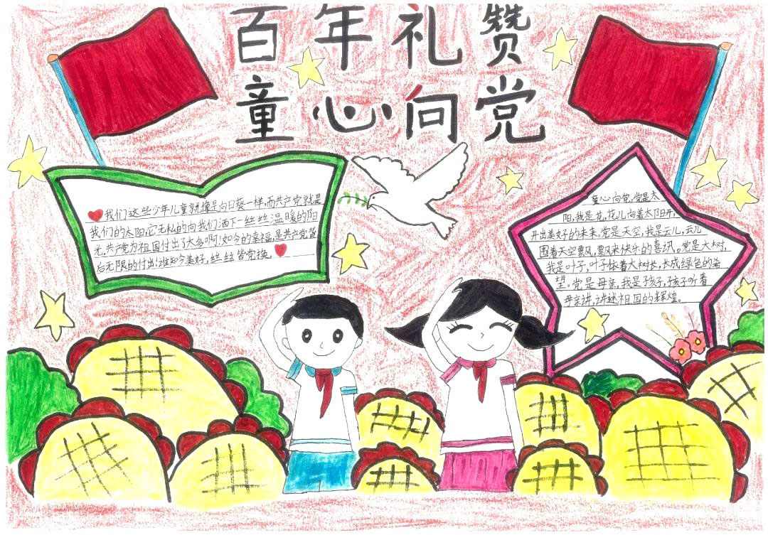 童心向党儿童手抄报-图5